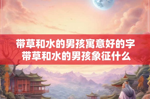 带草和水的男孩寓意好的字 带草和水的男孩象征什么优秀品格