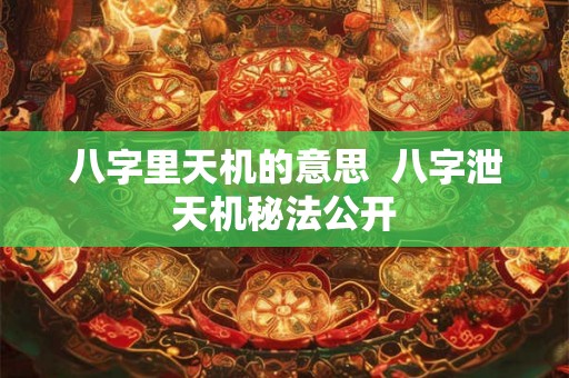 八字里天机的意思 八字泄天机秘法公开 八字里天机的意思 八字泄天机秘法公开