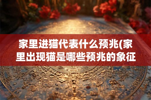 家里进猫代表什么预兆(家里出现猫是哪些预兆的象征呢) 家里进猫代表什么预兆(家里出现猫是哪些预兆的象征呢)