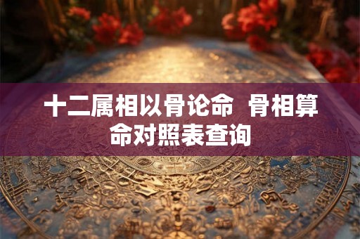 十二属相以骨论命 骨相算命对照表查询 十二属相以骨论命 骨相算命对照表查询