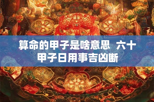 算命的甲子是啥意思  六十甲子日用事吉凶断