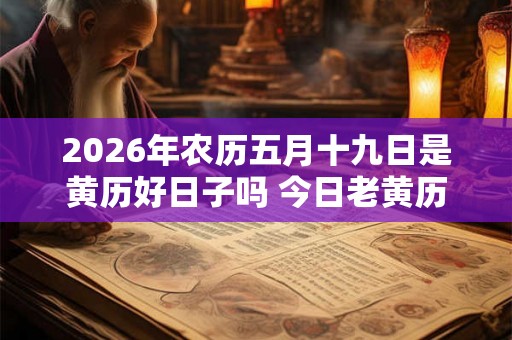 2026年农历五月十九日是黄历好日子吗 今日老黄历查询