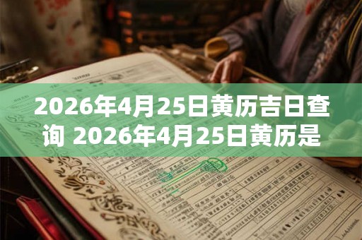 2026年4月25日黄历吉日查询 2026年4月25日黄历是否为吉日 2026年4月25日黄历吉日查询 2026年4月25日黄历是否为吉日