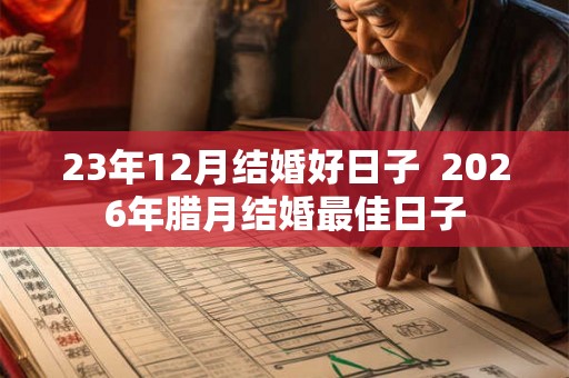 23年12月结婚好日子  2026年腊月结婚最佳日子