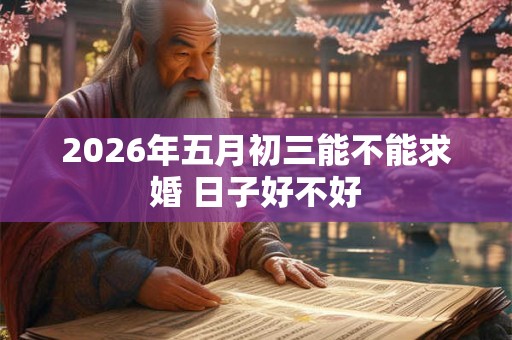 2026年五月初三能不能求婚 日子好不好