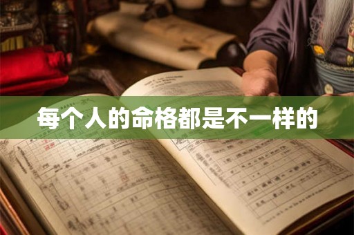 每个人的命格都是不一样的