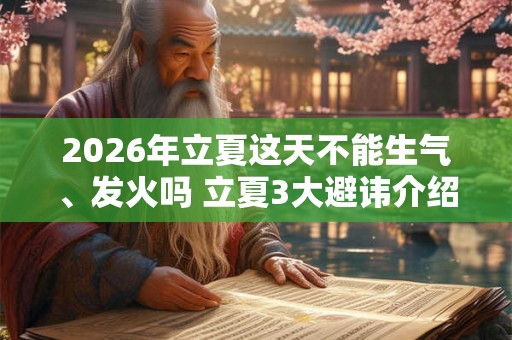 2026年立夏这天不能生气、发火吗 立夏3大避讳介绍