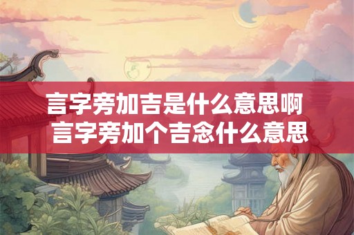 言字旁加吉是什么意思啊  言字旁加个吉念什么意思