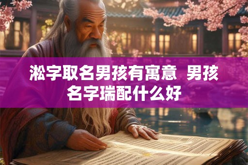 淞字取名男孩有寓意  男孩名字瑞配什么好