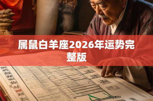 属鼠白羊座2026年运势完整版
