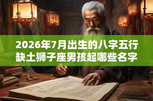 2026年7月出生的八字五行缺土狮子座男孩起哪些名字好