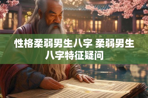 性格柔弱男生八字 柔弱男生八字特征疑问 性格柔弱男生八字 柔弱男生八字特征疑问