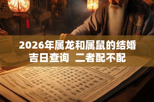2026年属龙和属鼠的结婚吉日查询  二者配不配