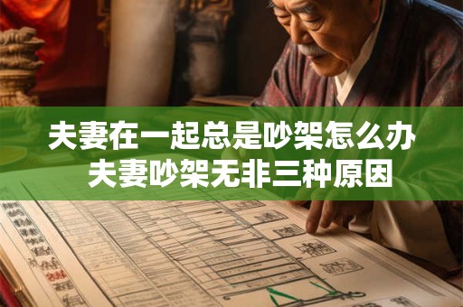 夫妻在一起总是吵架怎么办  夫妻吵架无非三种原因
