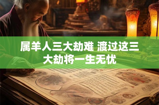 属羊人三大劫难 渡过这三大劫将一生无忧