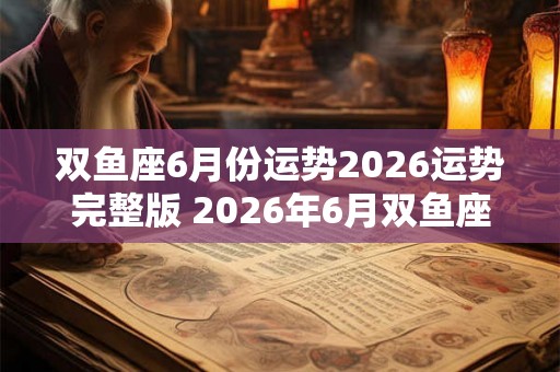 双鱼座6月份运势2026运势完整版 2026年6月双鱼座运势如何