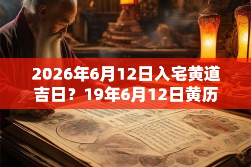 2026年6月12日入宅黄道吉日？19年6月12日黄历