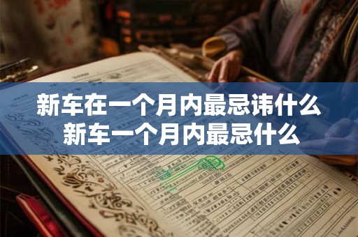 新车在一个月内最忌讳什么 新车一个月内最忌什么