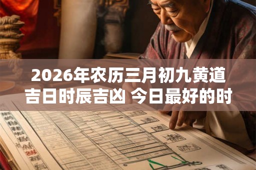 2026年农历三月初九黄道吉日时辰吉凶 今日最好的时辰