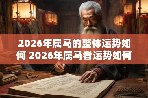 2026年属马的整体运势如何 2026年属马者运势如何