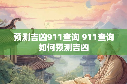 预测吉凶911查询 911查询如何预测吉凶