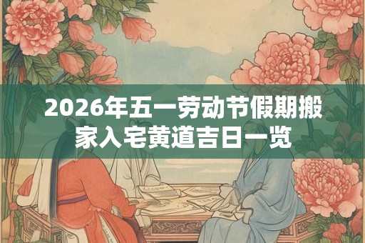2026年五一劳动节假期搬家入宅黄道吉日一览