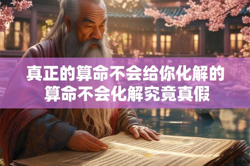 真正的算命不会给你化解的 算命不会化解究竟真假