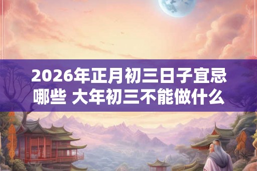 2026年正月初三日子宜忌哪些 大年初三不能做什么 2026年正月初三日子宜忌哪些 大年初三不能做什么