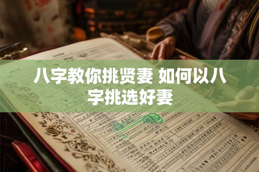 八字教你挑贤妻 如何以八字挑选好妻