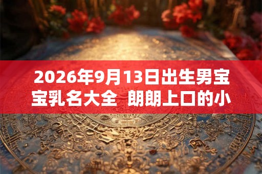 2026年9月13日出生男宝宝乳名大全  朗朗上口的小名