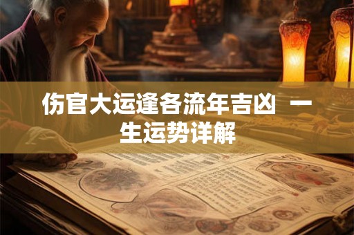 伤官大运逢各流年吉凶 一生运势详解 伤官大运逢各流年吉凶 一生运势详解
