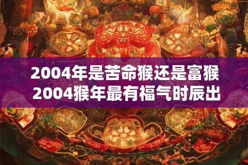 2004年是苦命猴还是富猴 2004猴年最有福气时辰出生