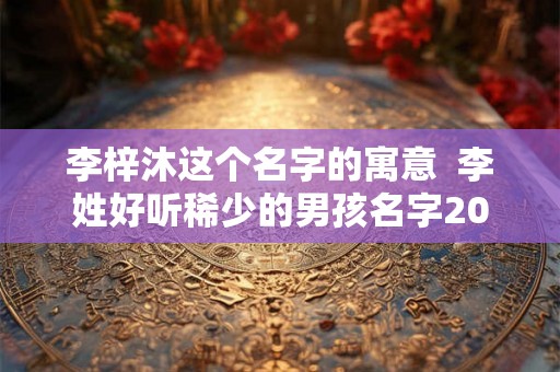 李梓沐这个名字的寓意  李姓好听稀少的男孩名字2026