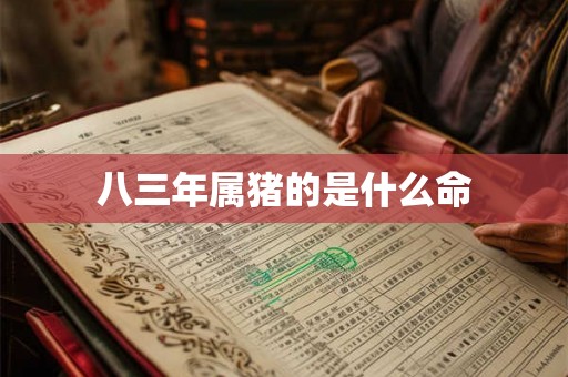 八三年属猪的是什么命
