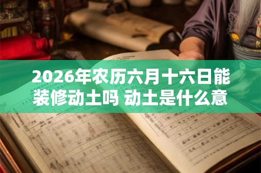 2026年农历六月十六日能装修动土吗 动土是什么意思 2026年农历六月十六日能装修动土吗 动土是什么意思