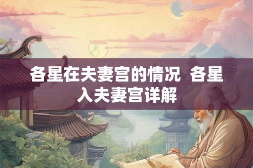 各星在夫妻宫的情况  各星入夫妻宫详解