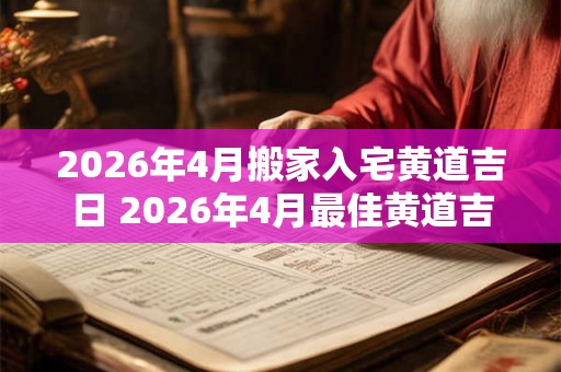 2026年4月搬家入宅黄道吉日 2026年4月最佳黄道吉日搬家 2026年4月搬家入宅黄道吉日 2026年4月最佳黄道吉日搬家