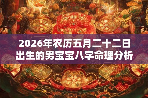 2026年农历五月二十二日出生的男宝宝八字命理分析