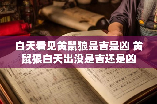 白天看见黄鼠狼是吉是凶 黄鼠狼白天出没是吉还是凶