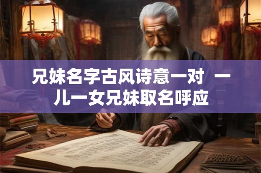 兄妹名字古风诗意一对  一儿一女兄妹取名呼应