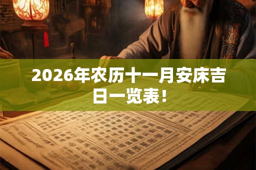 2026年农历十一月安床吉日一览表！