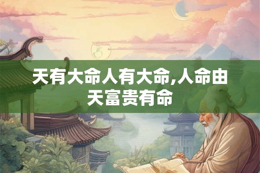 天有大命人有大命,人命由天富贵有命