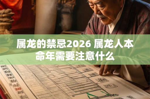 属龙的禁忌2026 属龙人本命年需要注意什么