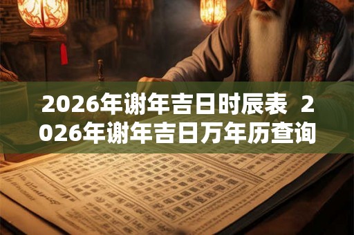 2026年谢年吉日时辰表  2026年谢年吉日万年历查询