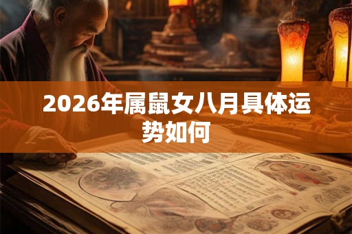 2026年属鼠女八月具体运势如何 2026年属鼠女八月具体运势如何