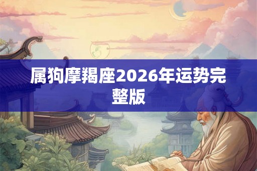 属狗摩羯座2026年运势完整版
