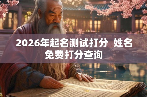 2026年起名测试打分  姓名免费打分查询