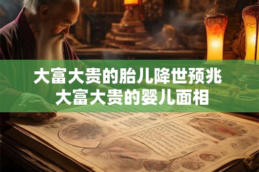 大富大贵的胎儿降世预兆  大富大贵的婴儿面相