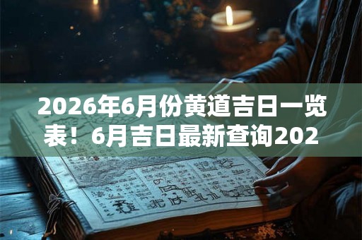 2026年6月份黄道吉日一览表！6月吉日最新查询2026