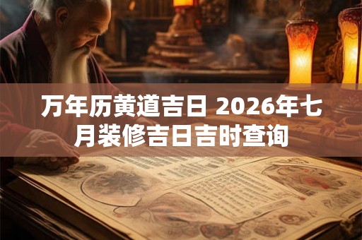 万年历黄道吉日 2026年七月装修吉日吉时查询 万年历黄道吉日 2026年七月装修吉日吉时查询